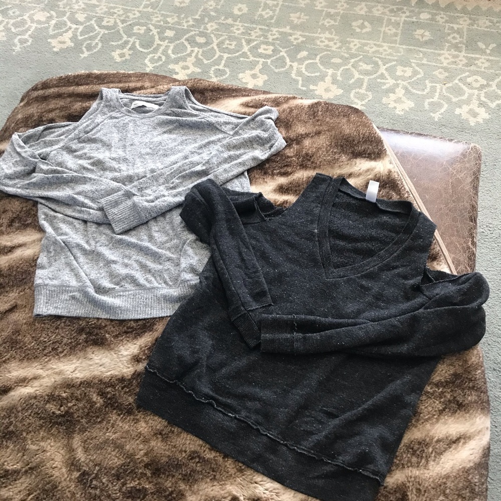 Two cold shoulder Abercrombie sweatshirts